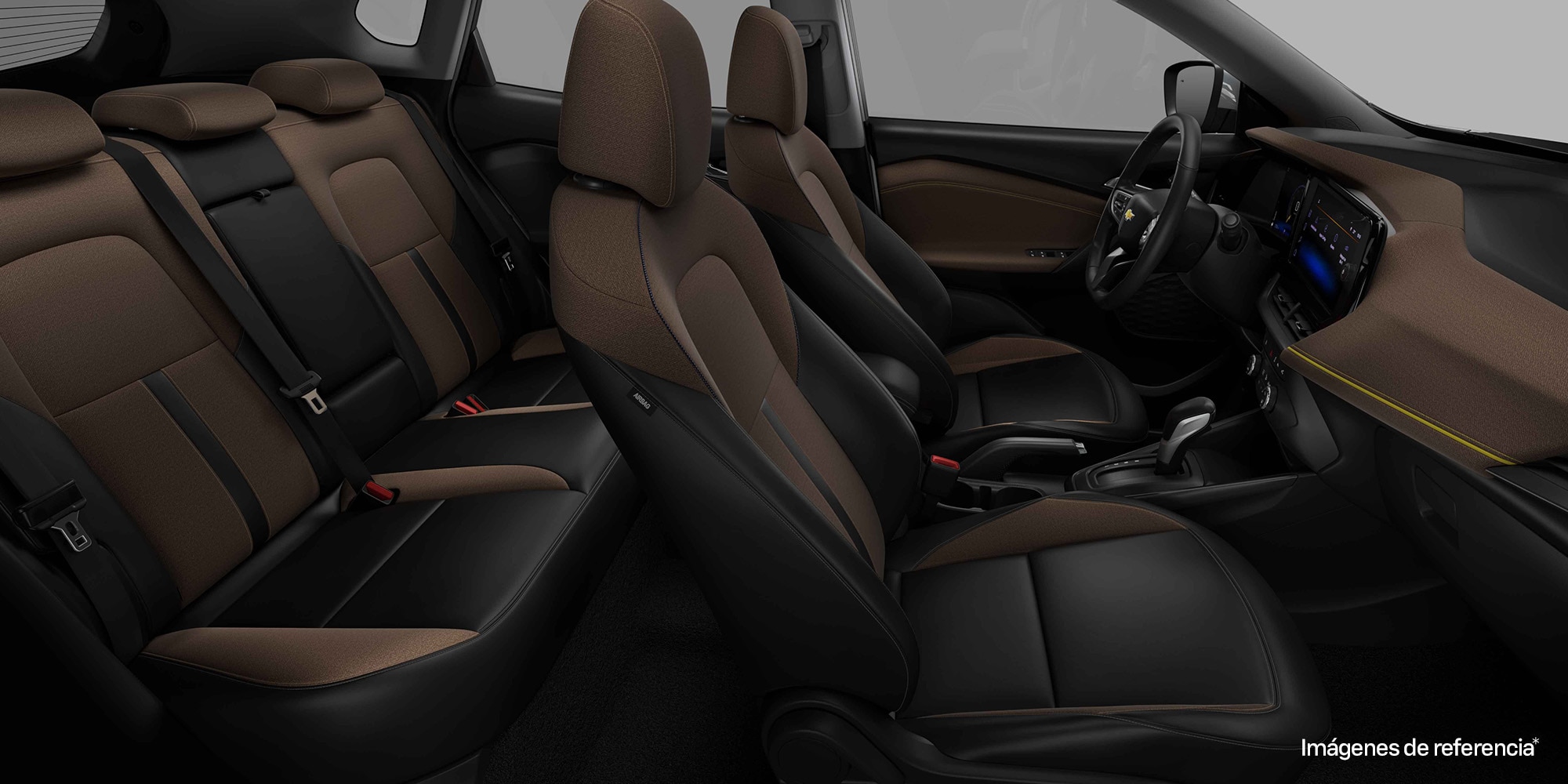 Interior Chevrolet Tracker con asientos cómodos